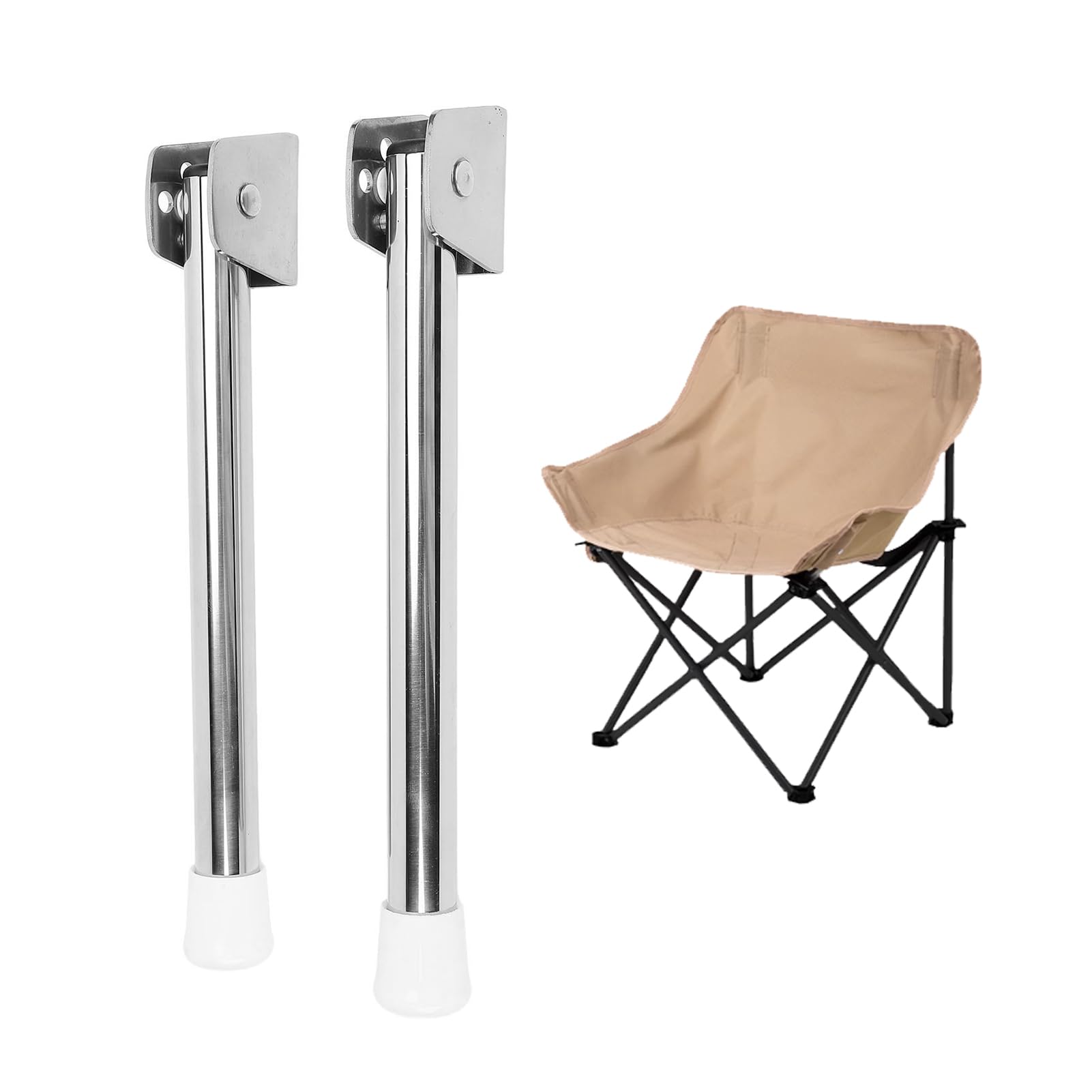Pied de Support de siège de Banc de Bateau 2 pièces, Pied de Support de siège Pliable pour Bateau, Support de stabilité amélioré en Acier Inoxydable pour Pliage de voilier