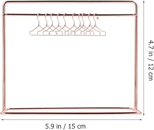 Miniatura 2 de 1 juego de ropa para muñecas, perchero seco para muñecas, perchero de ropa para casa de muñecas (oro rosa)