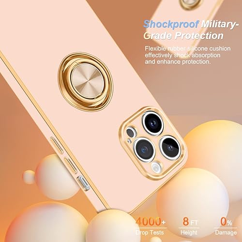 Miniatura 3 de Fingic Funda para iPhone 14 Pro Max, funda para iPhone 14 Pro Max con soporte de anillo, soporte de anillo giratorio de 360, soporte magnético,