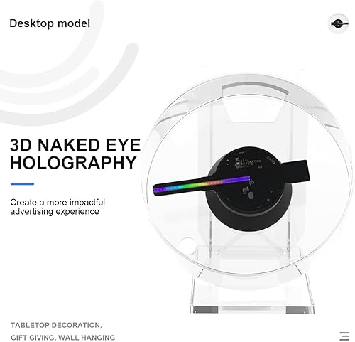 Miniatura 3 de Ventilador de holograma 3D, proyector de ventilador de holograma de 3.4 pulgadas, adecuado para eventos, fiestas, festivales y decoración del hogar,