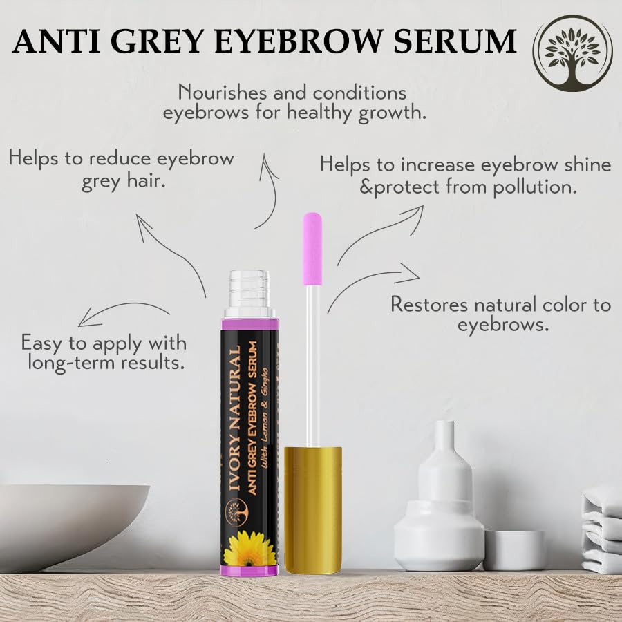 Image of Grey Eyebrow Serum (10ml) - Ayush Ministry Certified - Rejuvenates, Nourishes, and Restores Natural Color of Eyebrows | Both Men & Women