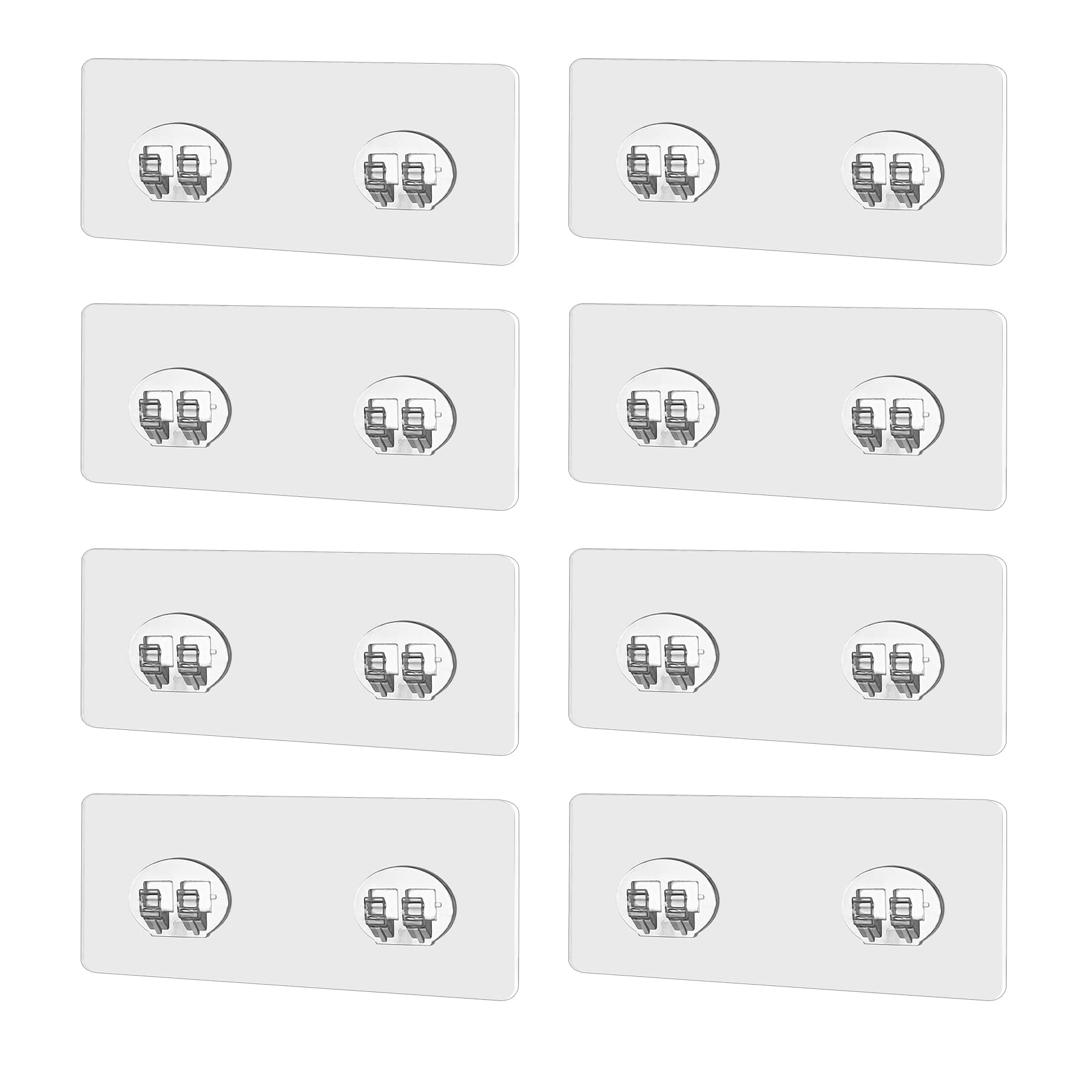 Brelet 8 PCS Corner Shower Caddy Organizer Adhesive Sticker Hooks, Transparent Bathroom Shelf Wall Mount Hook Sticker for Toothbrush Holder, Replacement for Kitchen Corner Shelf