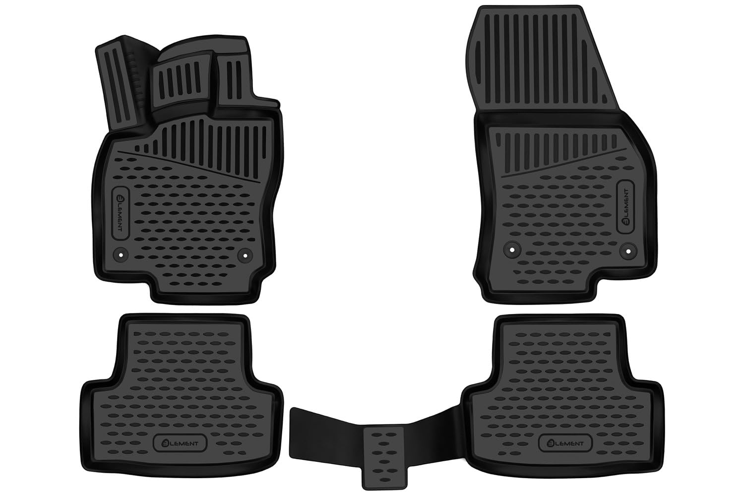 ELEMENT Alfombrillas 3D para ŠKODA Karoq 2017- | Familiar | Europa | Sin Caja Asiento | 4 Piezas