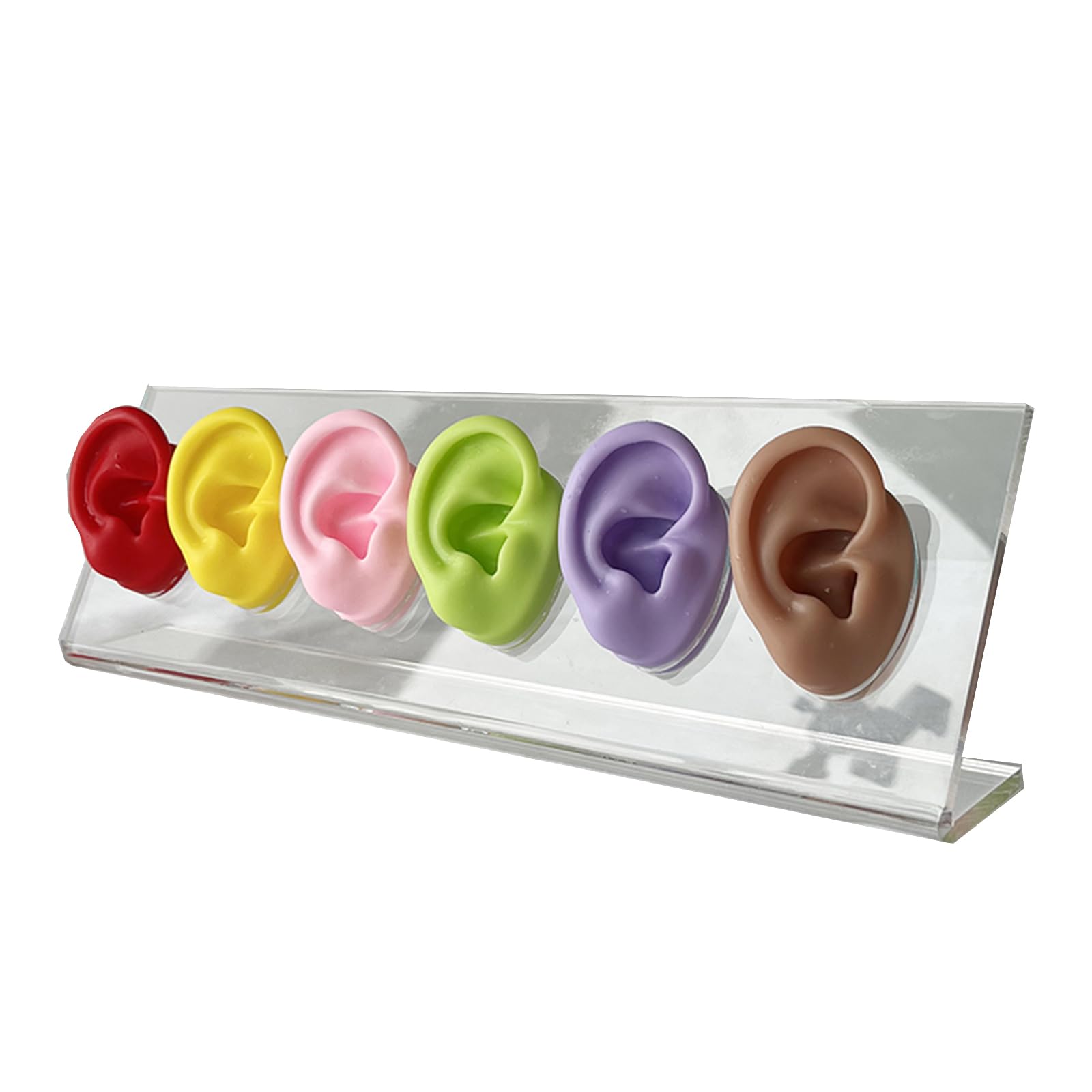 Yrqmgsf Multi Colored Silicone Ear Model 1:1 Human Ear Model Simulation Display Props Teaching Tools