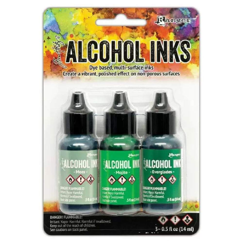 Tim Holtz - Ranger TAK69652 Alcohol Ink 3PKG, Mint/Green Spectrum