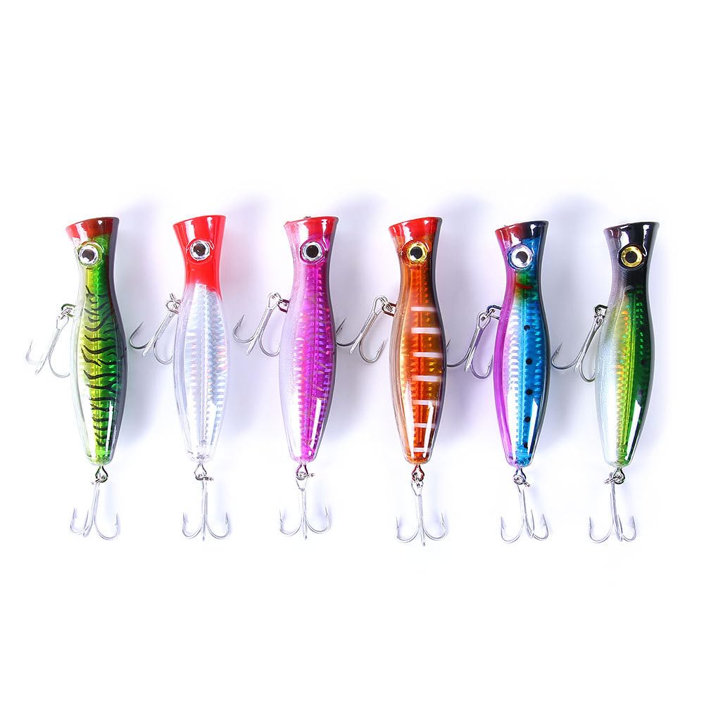 6 esche da pesca per acqua salata da 11,9 cm, occhi 3D con ganci e anello per pesca surf, pesce blu, pesca Gt, tonno Kingfish