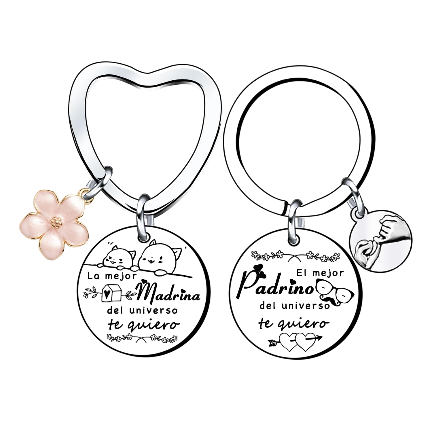 QTZXZX Regalos madrina Padrino, Padrino madrina llavero, Padrino madrina llavero,hombre mujer, llavero familiar, cumpleaños, navidad, boda, día especial, regalos navidad