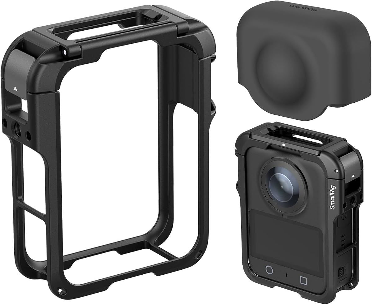 Aluminum Camera Cage for DJI Osmo 360-5704B | Protective Frame with Expansion Mounting Points, Durable Aluminum Case, Full Access to Camera Ports & Buttons