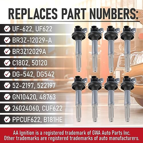 image for AA Ignition Ignition Coil Pack Set of 8 - Compatible with Ford 5.0L Ve
