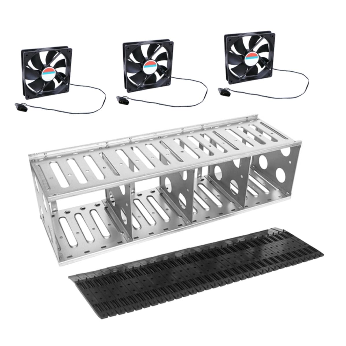 Hard Disk Cage 12-16 Strati in Acciaio Inox Argento, Struttura | Antiurto e Dissipazione, Design Cavo per Computer Case, Vacanze Estive