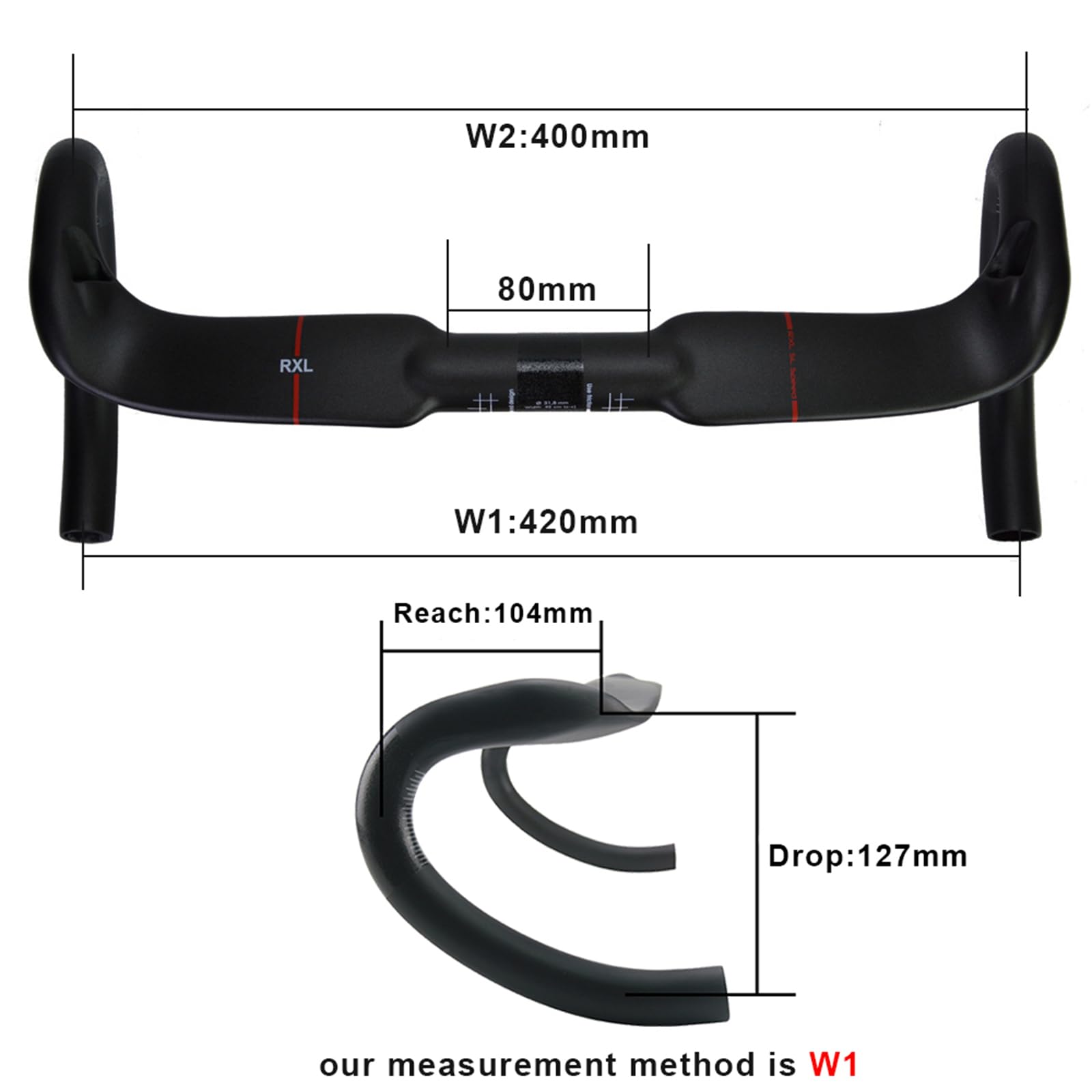 Amazon.co.jp: RXL SL ドロップハンドル 420mm カーボン ハンドル 外径