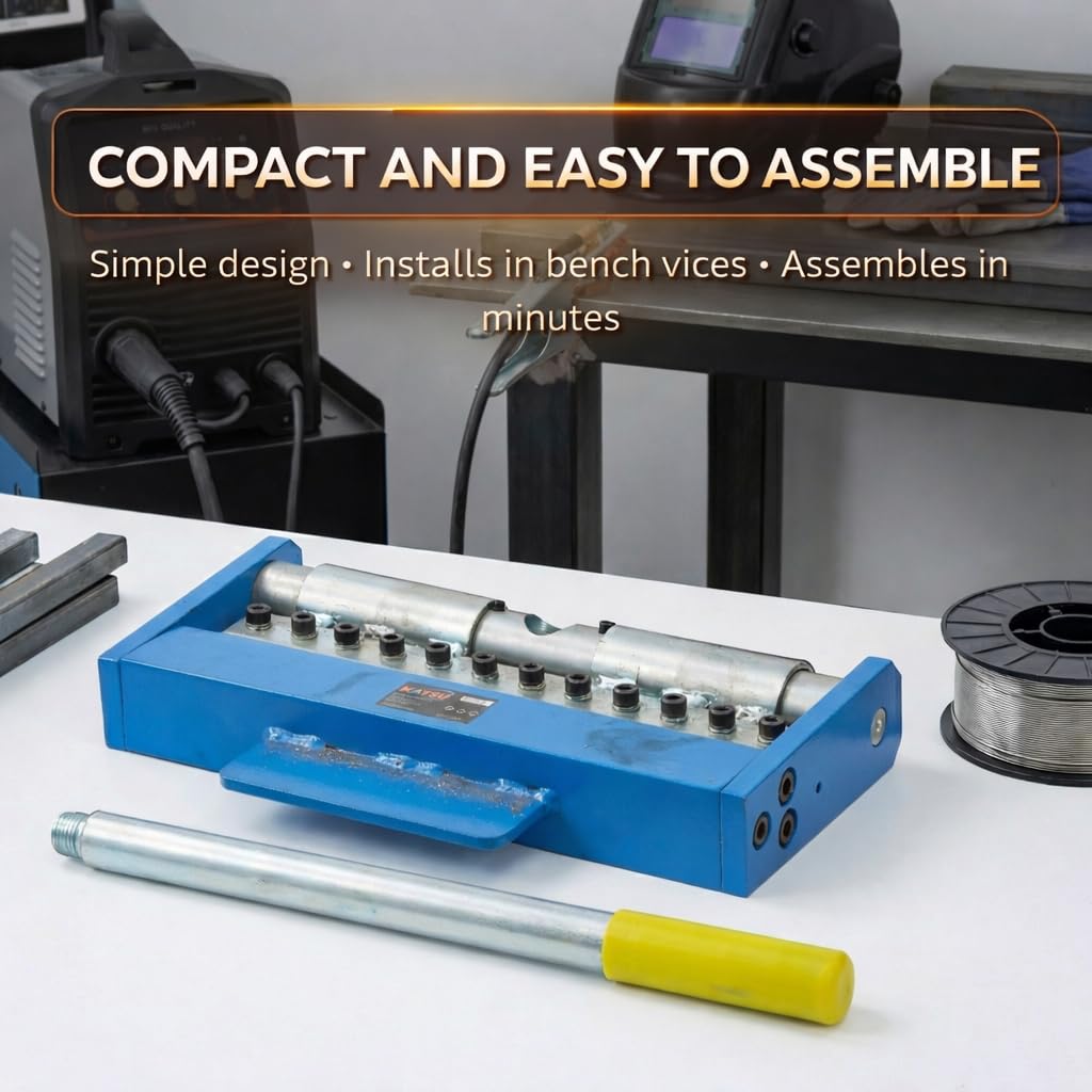KATSU Tools Prensa manual montada a mano de 300 mm (12 pulgadas), capacidad máxima de flexión de 18 Ga/1,2 mm, acero suave, mini plegadora de chapa metálica, modelo 165125