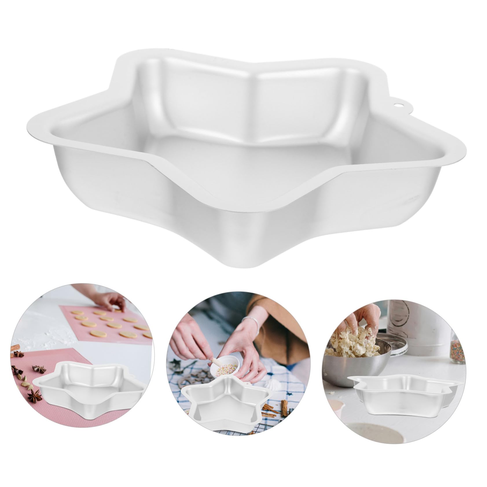 2 Pièces Moule à Gâteau Étoile Aluminium Moule Pointes Antiadhésif pour Cupcake Cheesecake Pâtisserie DIY pour et Célébrations