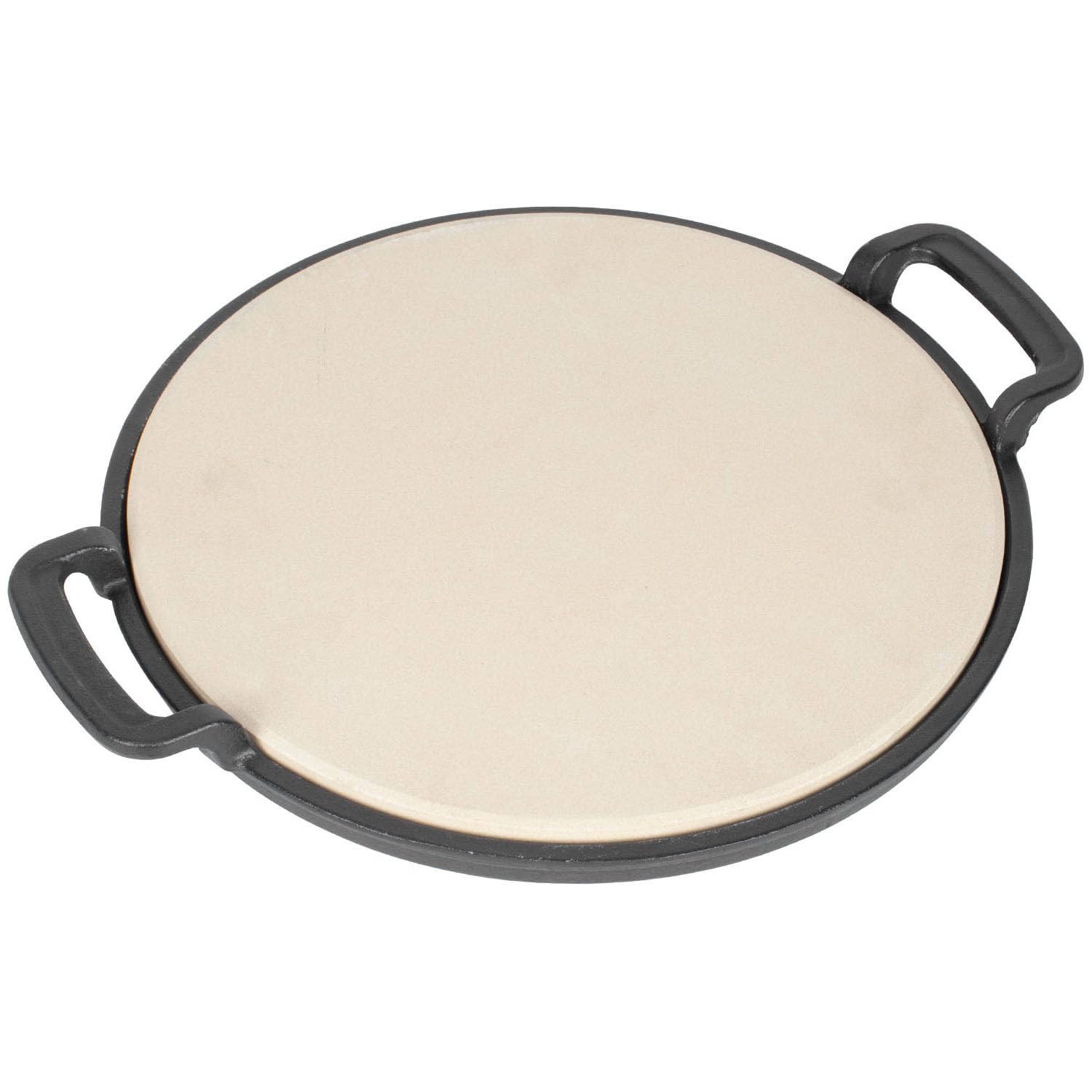 Pizzastein mit Gusseisen Griffhalterung für Weber Gourmet BBQ System, Enders Gasgrill, Backofen Grill, Gasgrill & Holzkohlegrill, Herausnehmbarer Pizzastein 31.5 cm