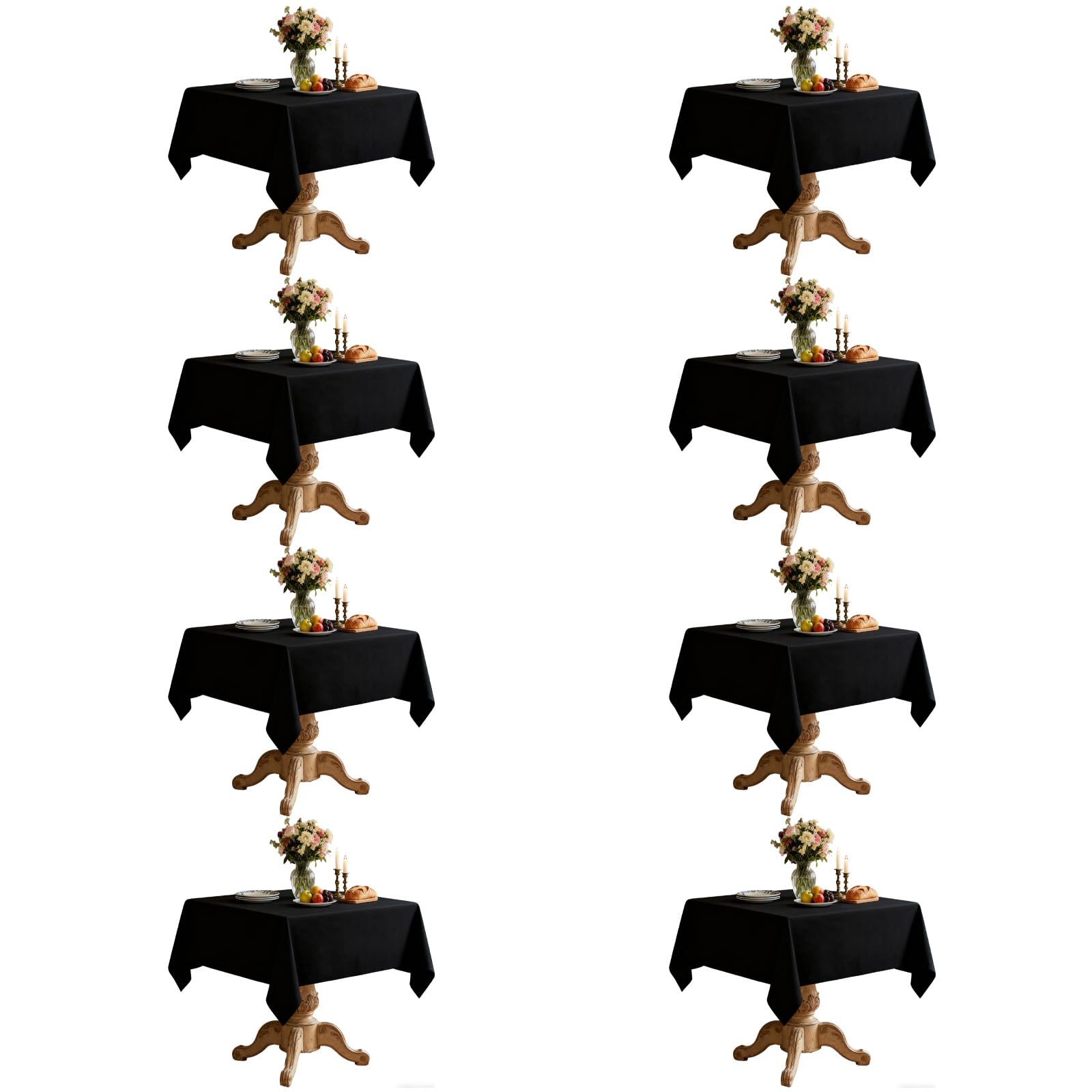 Black Tablecloths - 8 Pack for 6ft Tables -28 Black Tablecloths - 8 Pack for 6ft Tables -28