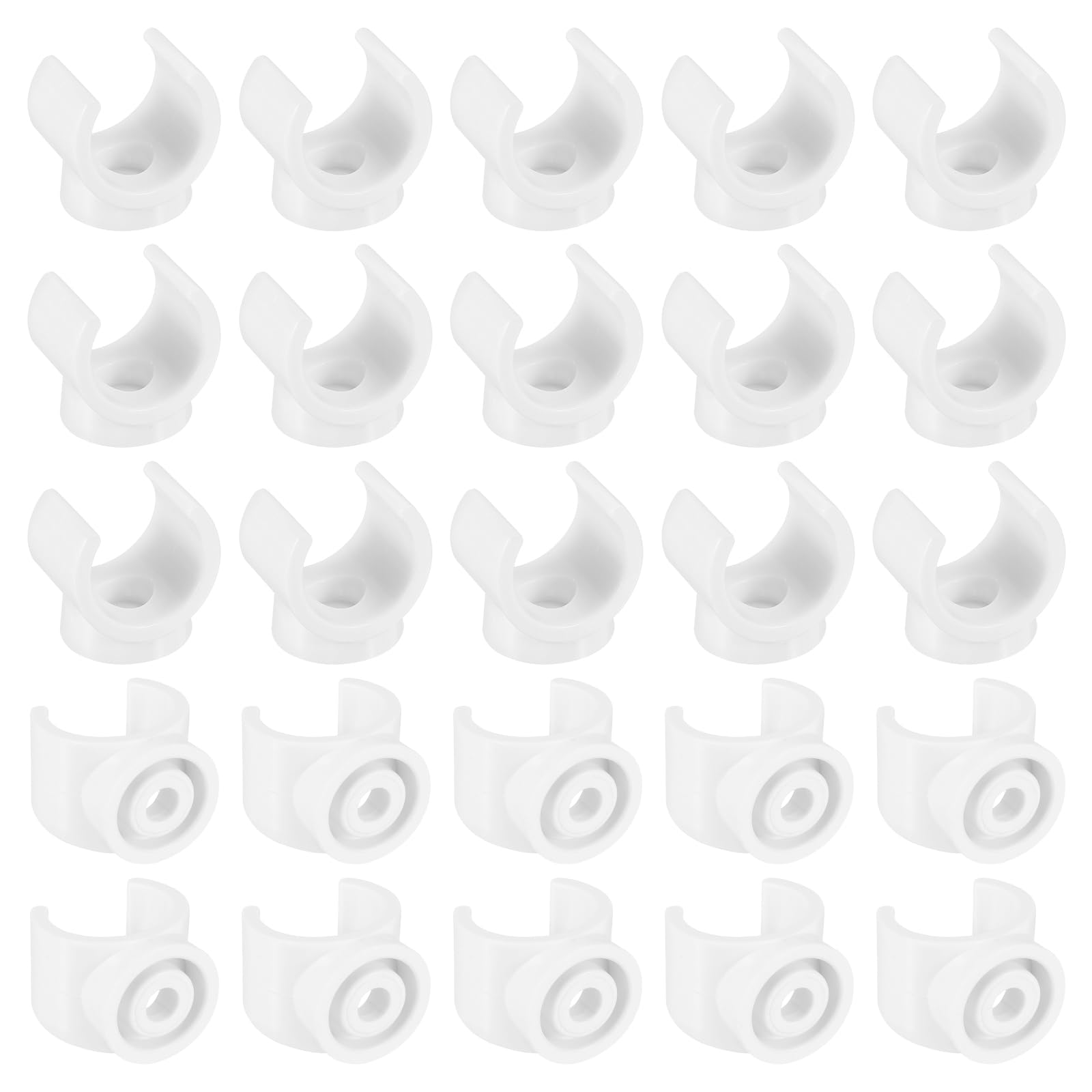 sourcing map 25 Pcs PEX Clips Pipe, 3/4 Inch PVC U Hook Pipe Hangers Clamps 20mm Water Pipe Supports Plastic Socket for Water Pipes Cable Pipes Gas Pipes