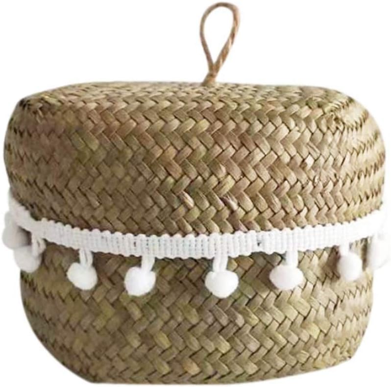 Seaweed Woven Baskets Flower Basket Household Storage Baskets Flower Basket Natural Household Decoration (颜色 Color : C) (B)