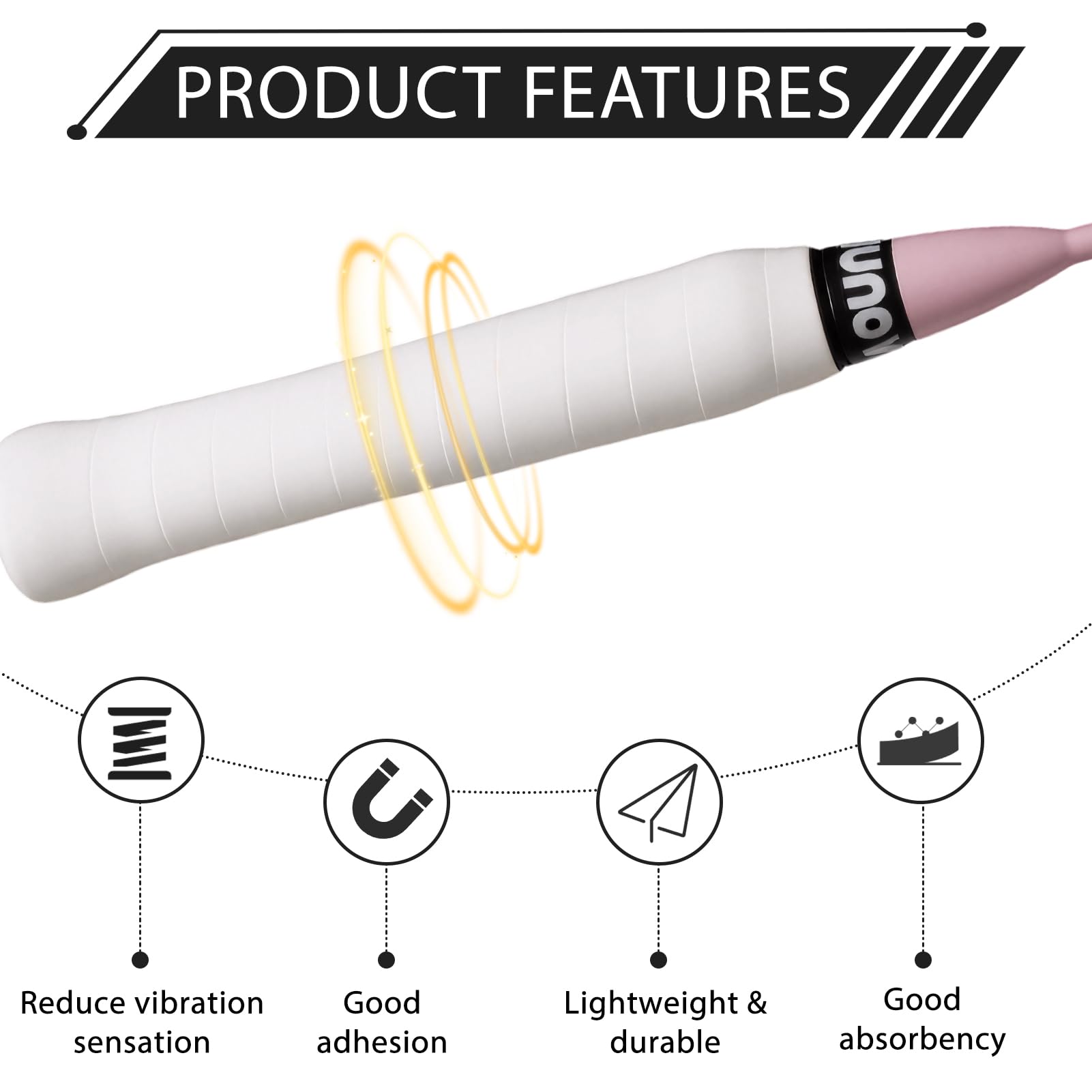 8 Unidades Overgrip Tenis, Grip Raqueta Tenis Antideslizante, Overgrip Padel Antisudor, Cinta Raqueta Tenis y Grip Pala Padel, Grips Padel para Raquetas de Tenis, Bádminton y Más
