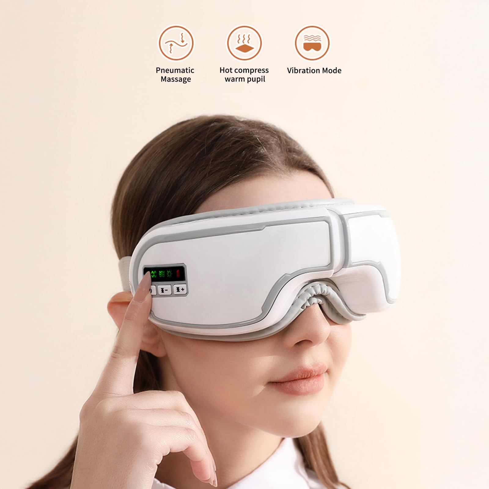 Massaggiatore per gli occhi, massaggiatore elettrico per gli occhi con calore e musica Bluetooth, massaggiatore per la cura degli occhi