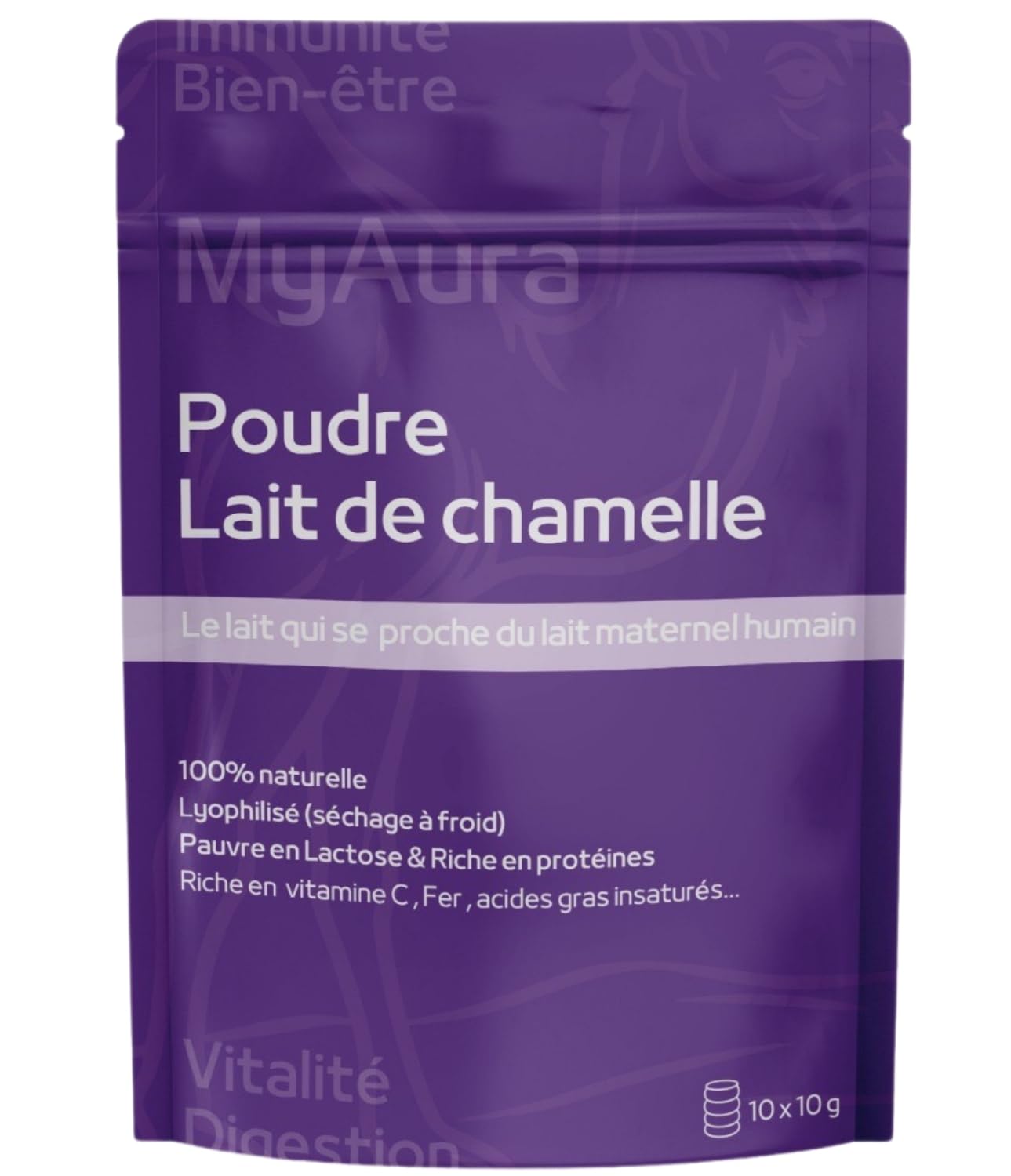 latte di cammello in polvere -Qualità premuim- Marchio francese,una composizione vicino al latte materno umano, povero di lattosio,Ricco di vitamina C, ferro, acidi grassi insaturi -100 gr