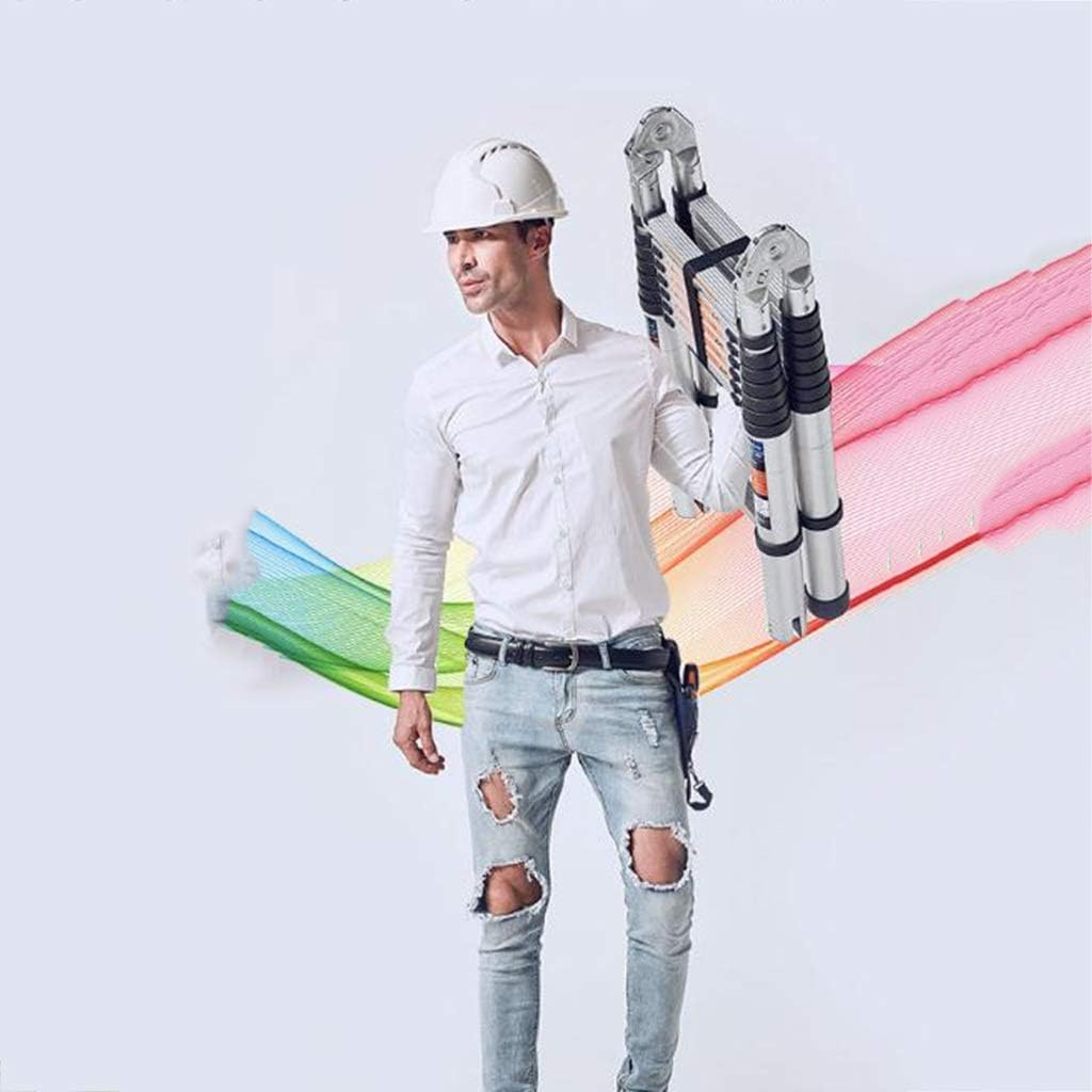 Extension Ladder, Multi-Function Folding Ladder, Indoor Herringbone Ladder, Aluminum Thickening Engineering Straight Ladder, Liftable Stairs (Size : 3.1m+3.1m=6.2m(20.34 ft))
