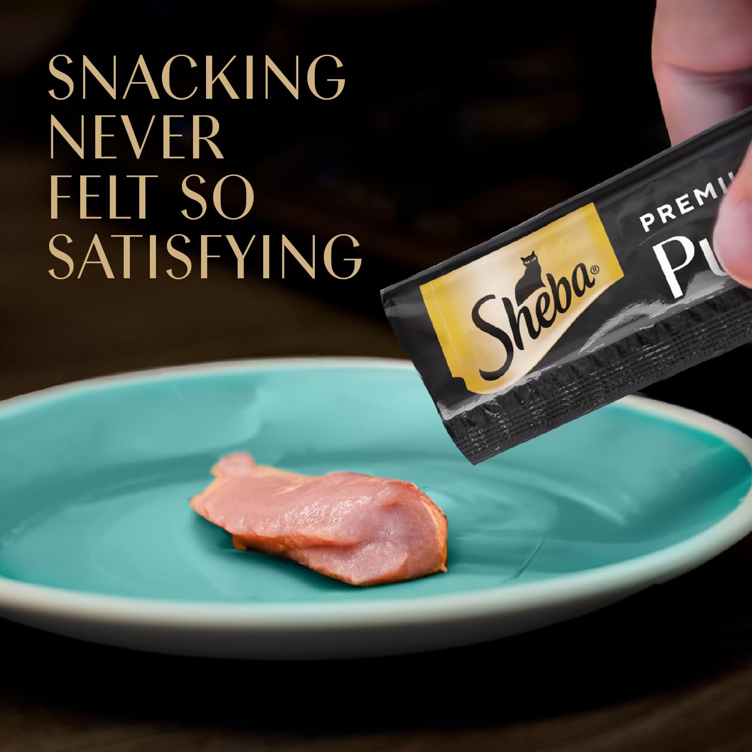 Sheba Premium Puree Cat Treats Lickable Roasted Chicken Flavor, Smoked Salmon Flavor, and Seared Tuna Flavor, 0.49 oz. Tubes, 24 Count - 4