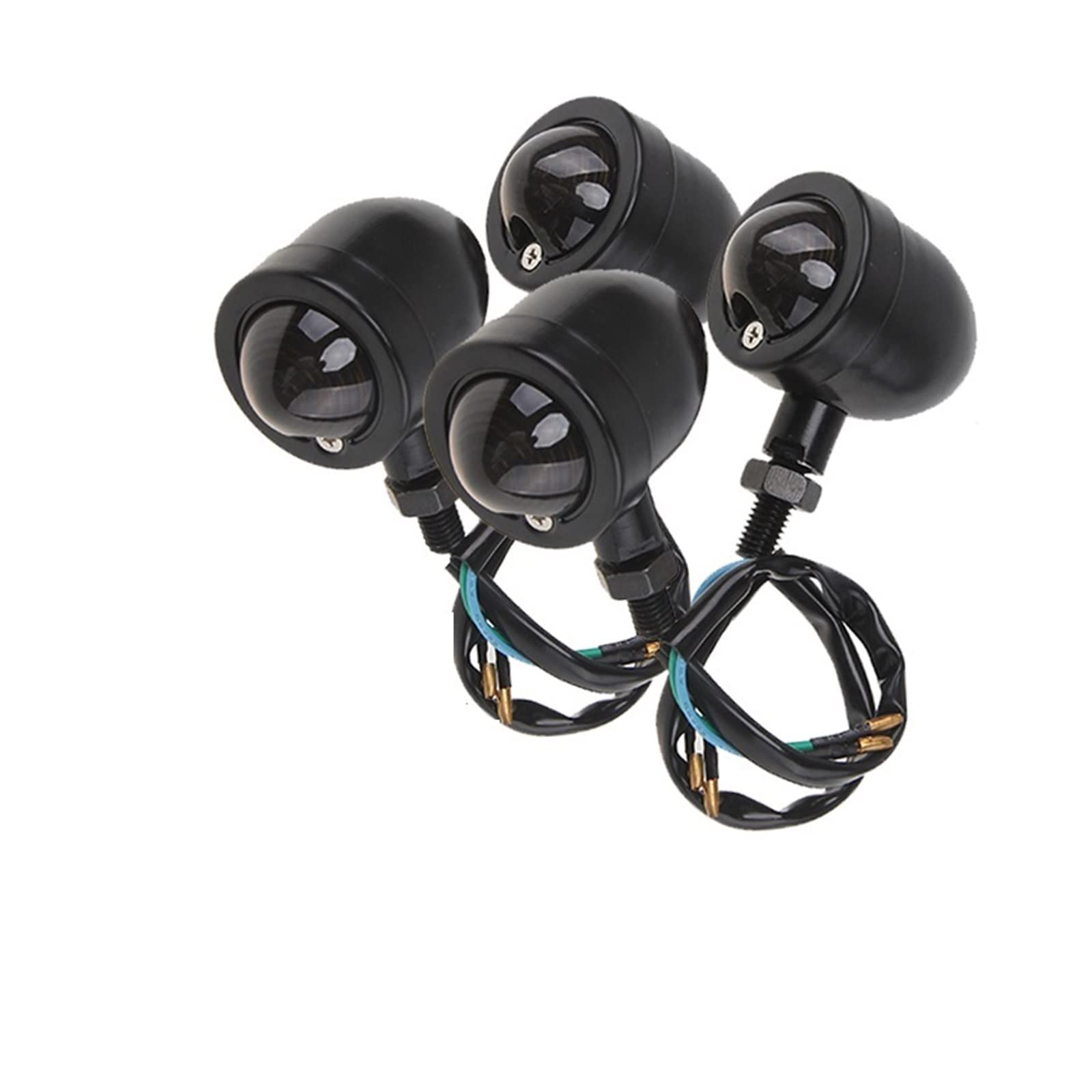 Clignotants moto universels noirs 4 pcs ampoule ambre pour modification
