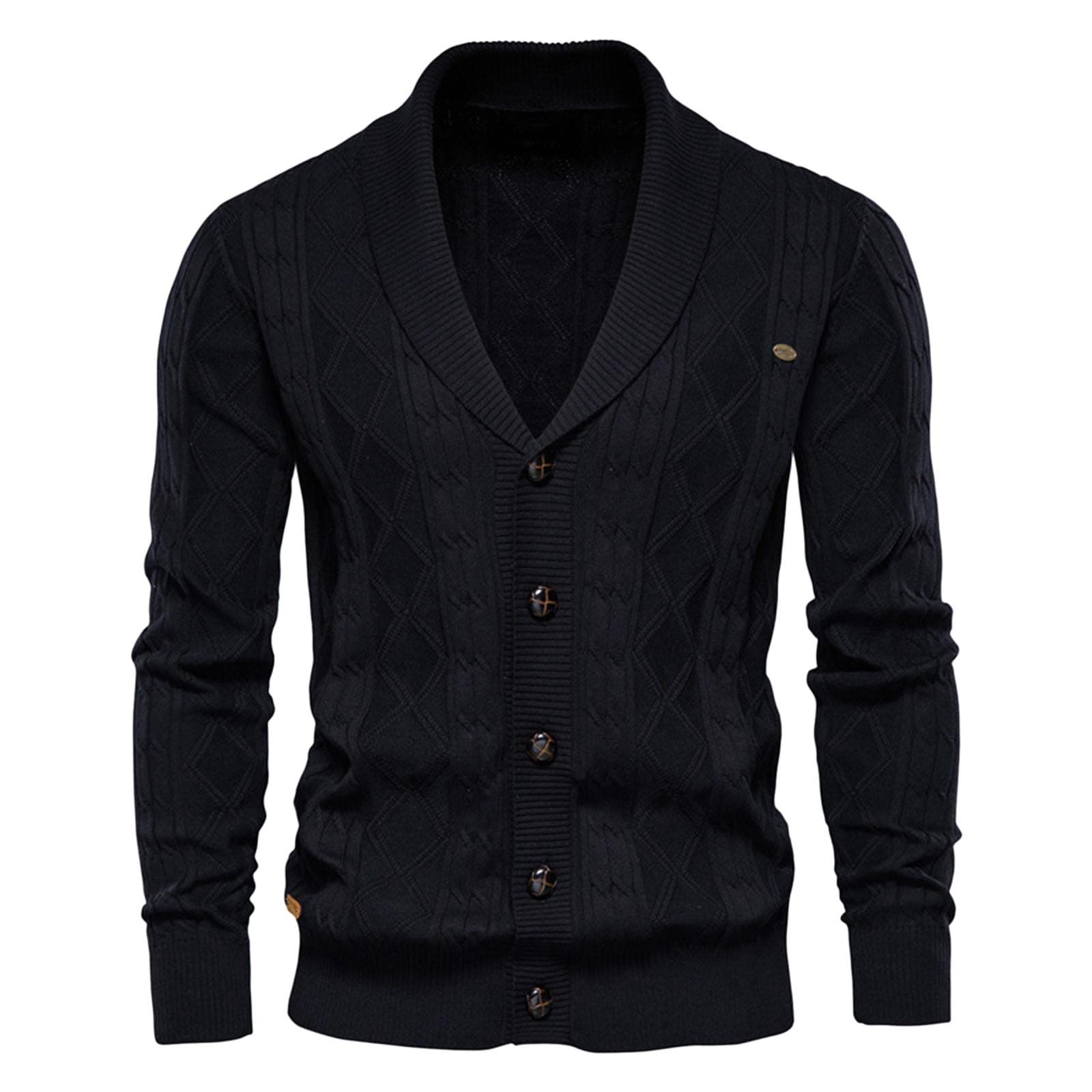 cárdigan de punto para hombre, cárdigan para hombre, chaqueta de punto para hombre con cierre de botones, chaqueta de lana, cuello de solapa, chaqueta de invierno, chaqueta de invierno, lisa,