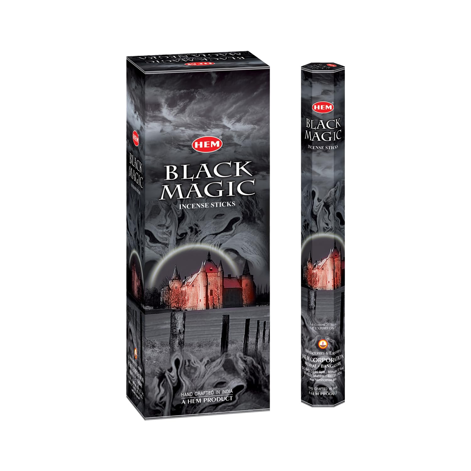 Hem Black Magic Incense Sticks (120 Sticks, 6 Boxes Inside) - 9 Inches Long, 20g per Box - Perfect for Meditation, Rituals & Cleansing
