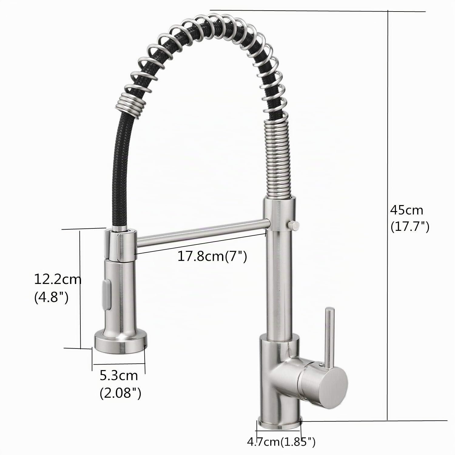 Robinet Cuisine Noir Douchette Rabattable - Mitigeur Cuisine Pivotant à 360° - Robinet d' Évier de Cuisine à Arc Élevé Pulvérisateur Escamotable 2 Modes de Pulvérisation