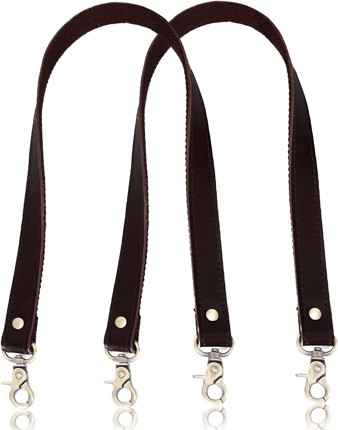 VanEnjoy Pair Genuine Leather Purses Strap Sewing Canvas Backing Bag Handles Replacement