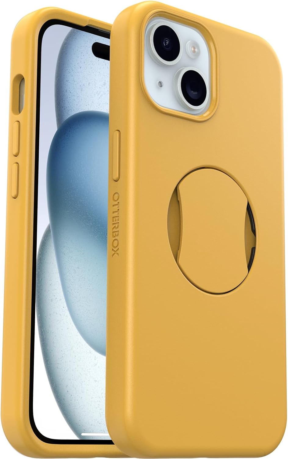 OtterBox iPhone 15, iPhone 14, and iPhone 13 OtterGrip Symmetry Series Case - Aspen Gleam (Orange), Built-in Grip, Sleek case, Snaps to MagSafe, Raised Edges Protect Camera & Screen