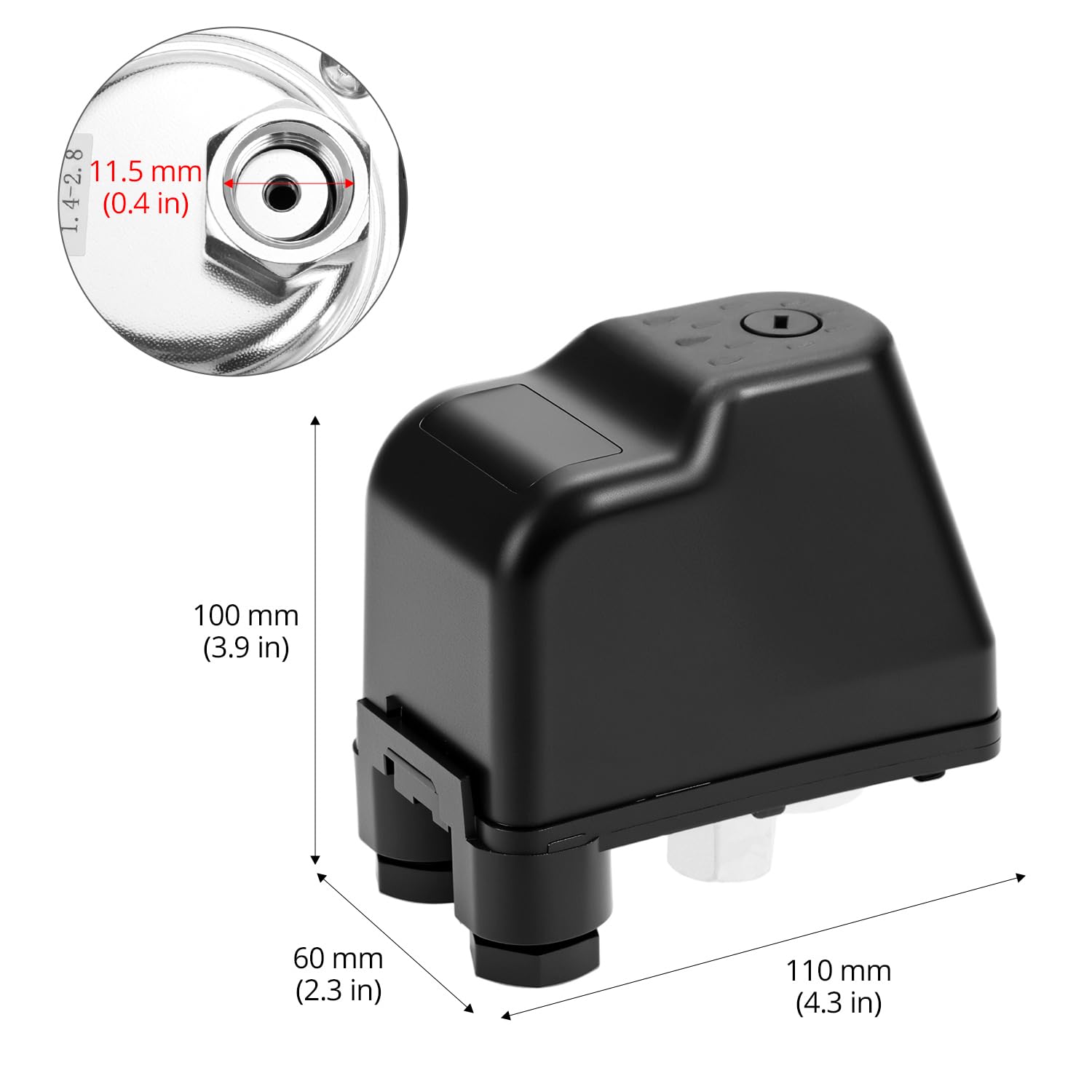 QWORK® Presostato Bomba Agua 230V Monofásico, Presostato Agua G1/4", Presostato para Jardines