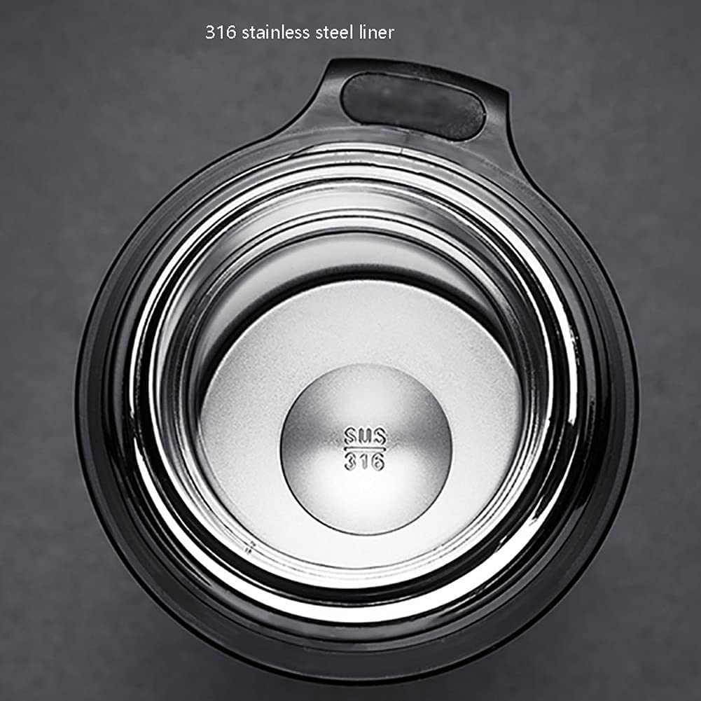 Bottiglia Sportiva Vacuum Vacuum Jar Grande capacità Tazza d'Acqua Bottiglia d'Acqua, Bottiglia in Acciaio Inox con Manico Bicicletta Camping Office Bottiglia Acqua Yoga (Color : Black)