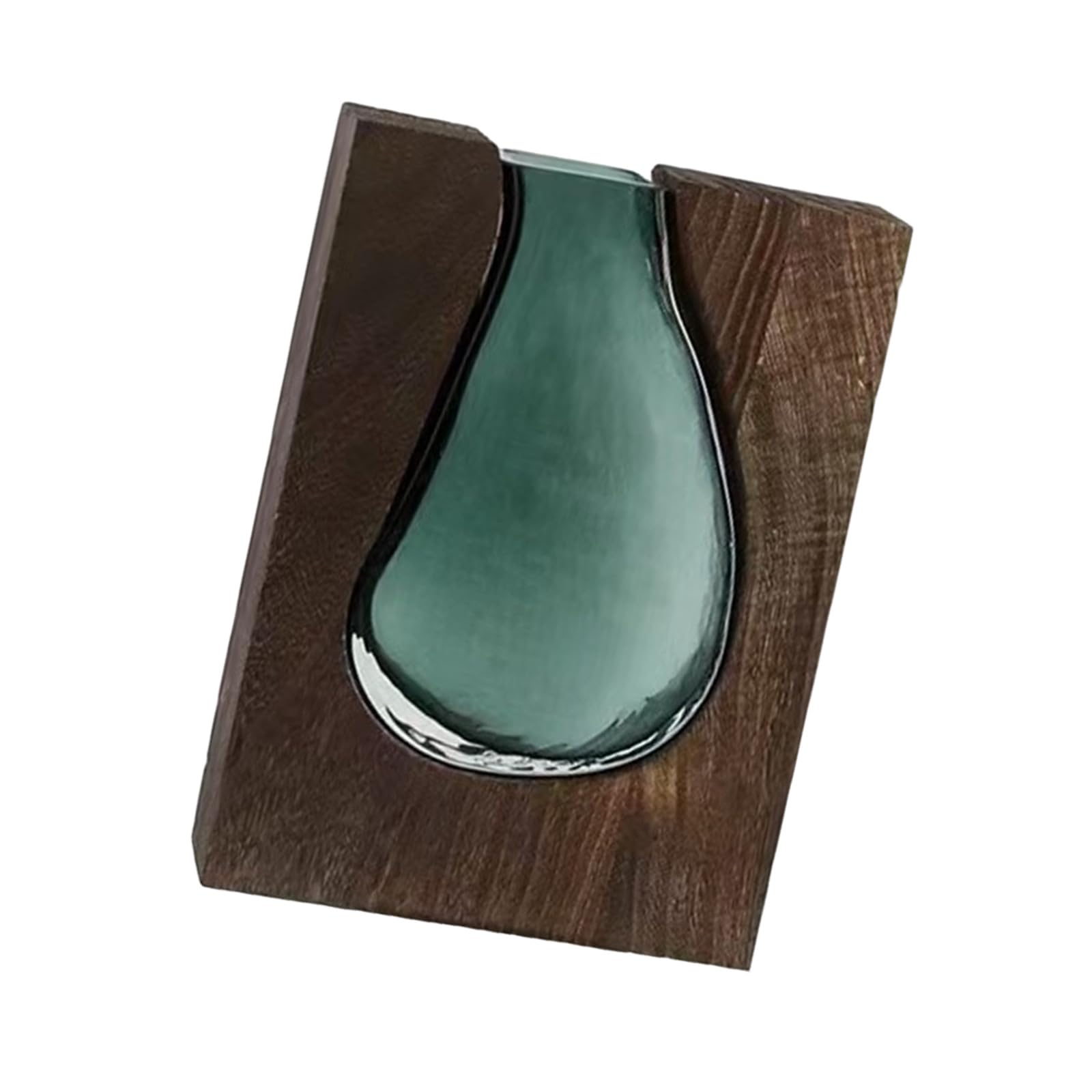 carotoe Wood and Glass Inlay Vase Wooden Glass Flower Vase for Home Decor Decorative Vases Rustics Farmhouse Table Centerpieces Decorative Vases for Home Decor