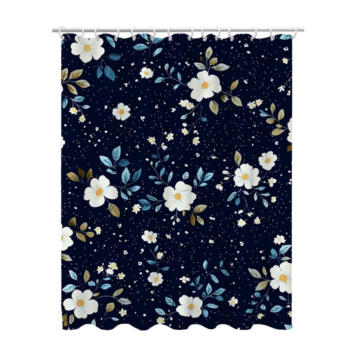 Rideau de douche haut de gamme en polyester bleu 200x200 avec ourlet lesté