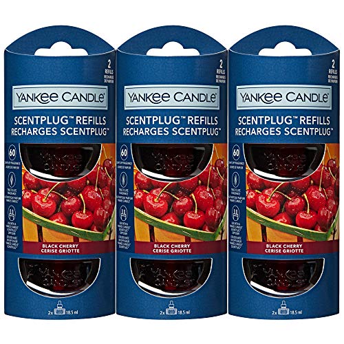 Yankee Candle - 3x Black Cherry Electric Plug-In Refill Twin Pack (6 Refills In Total)