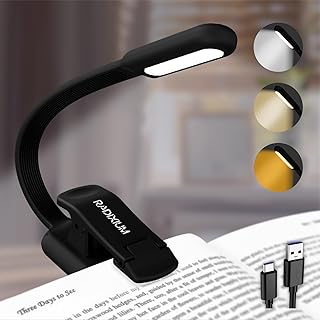 Rechargeable Book Light Clip Light Black