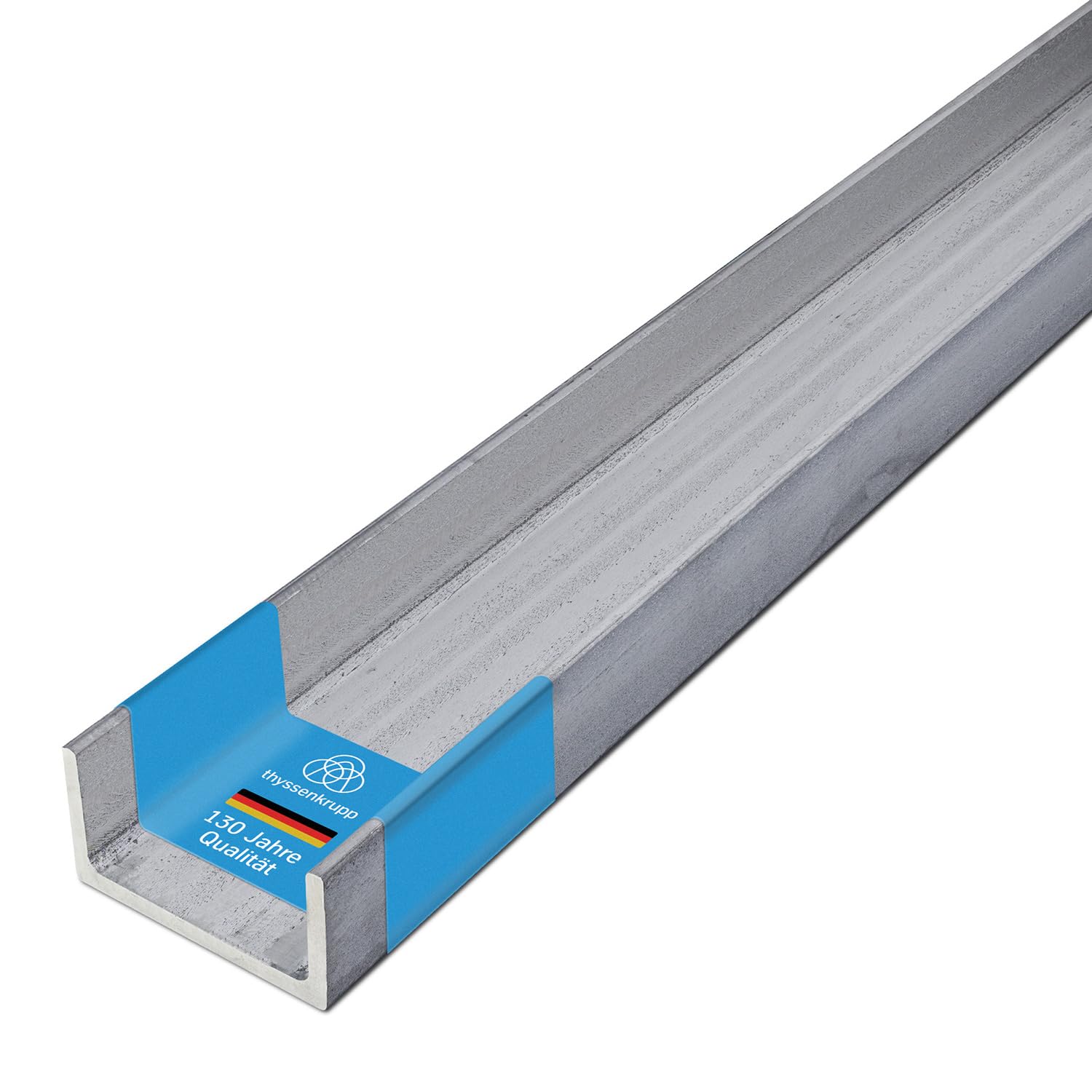 1mm U-Profile Edelstahl Gebürstet 1.4301 Länge 2000mm (25x30x25mm