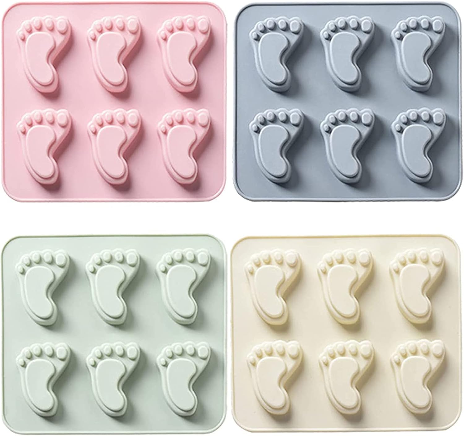 WISMURHI 4 Piezas Jabón Silicona Molde Tableta Chocolate Molde Para Bandeja Hielo Silicona Blanda Bandeja Cake hornear Mould para Dulces, Gomitas, Jelly, Pastel