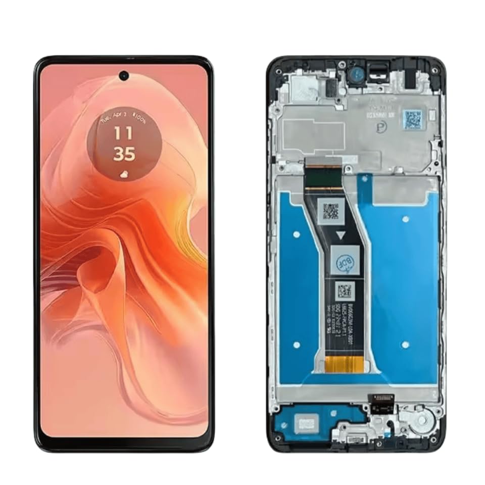 Pièce de rechange écran tactile LCD Motorola Moto G04 châssis noir