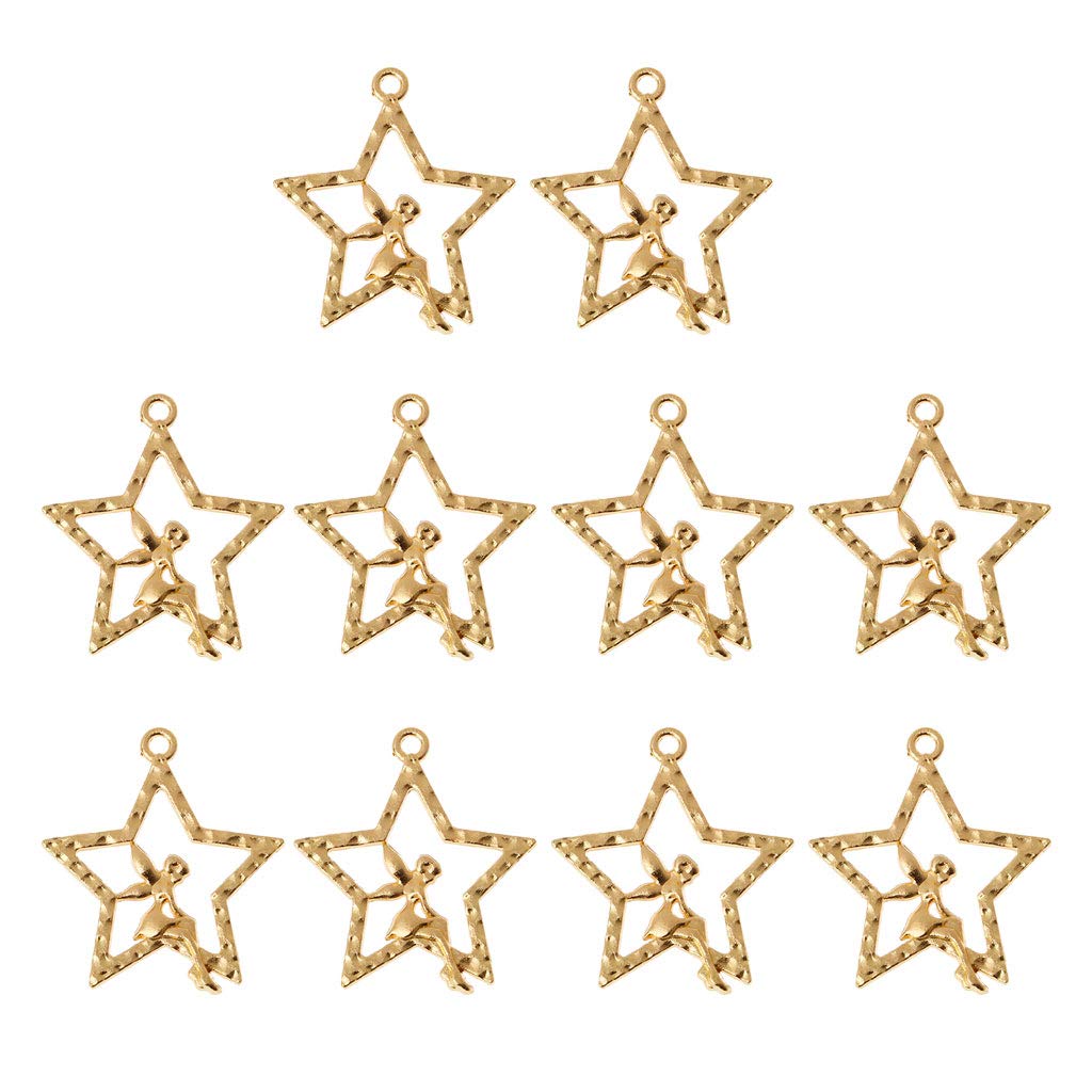 TTHUST 10Pc Cute Fairy Star Resin Frame Pendant Open Bezel Setting Resin Jewelry Making