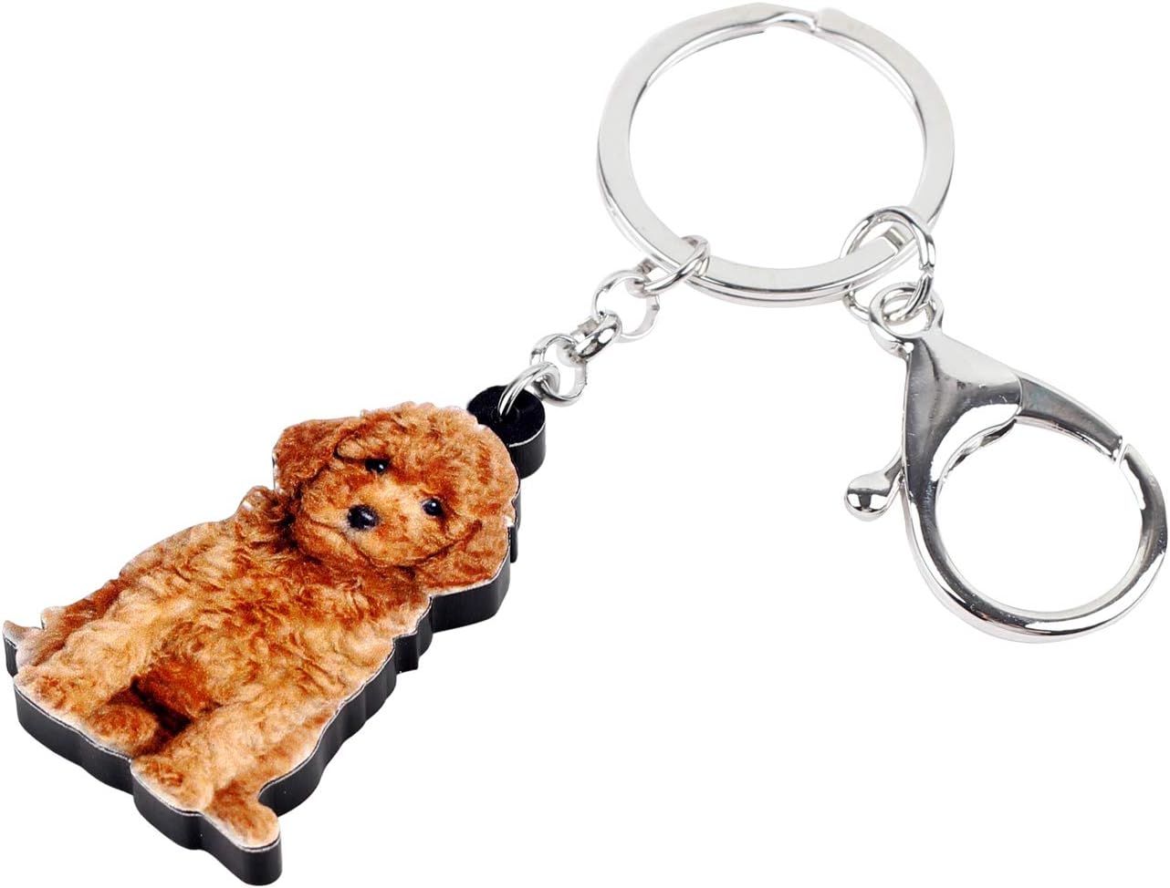 WEVENI Acrylic Golden Doodle Keychains for Women Teen Girls Cute Puppy Pet Dog Gifts Poodle Accessories Purse Wallet Charms - Image 2