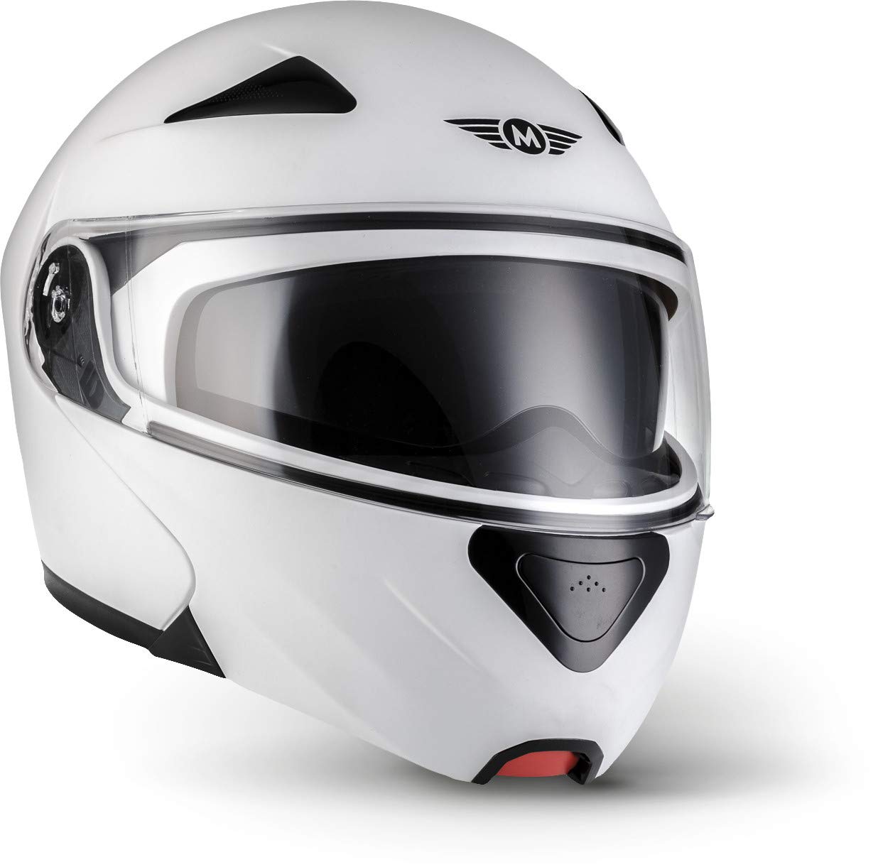 F19 „Matt White“ · Motorrad-Helm · Klapp-Helm Modular-Helm Flip-up Integral-Helm Motorrad-Helm Roller-Helm Cruiser · ECE 22.05 Sonnenvisier Schnellverschluss Tasche M (57-58cm)