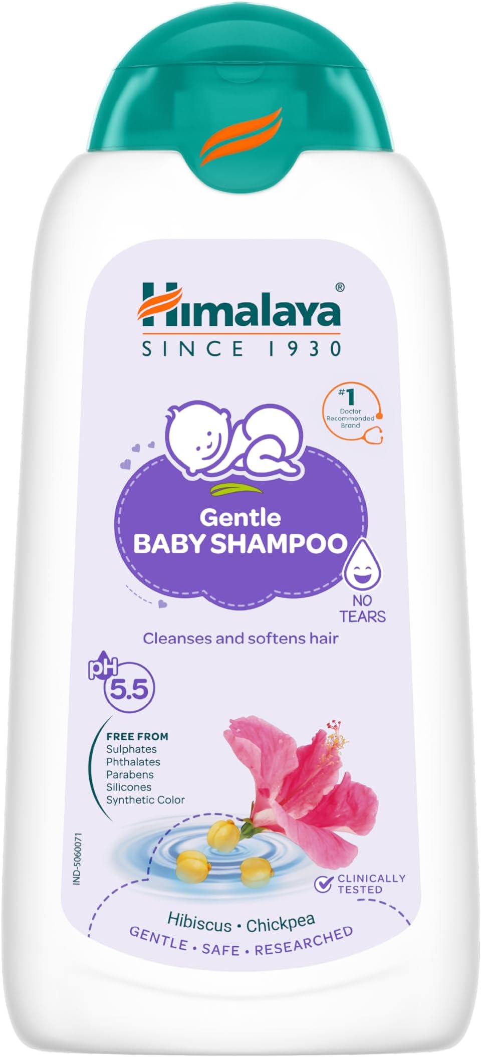 Himalaya Gentle Baby Shampoo 200ml with Hibiscus, Chickpea | No Tears | pH 5.5 | No.1 Doctor Recommended Brand | Cleanses, Softens & Nourishes hair | Safe for Newborns | Hypoallergenic