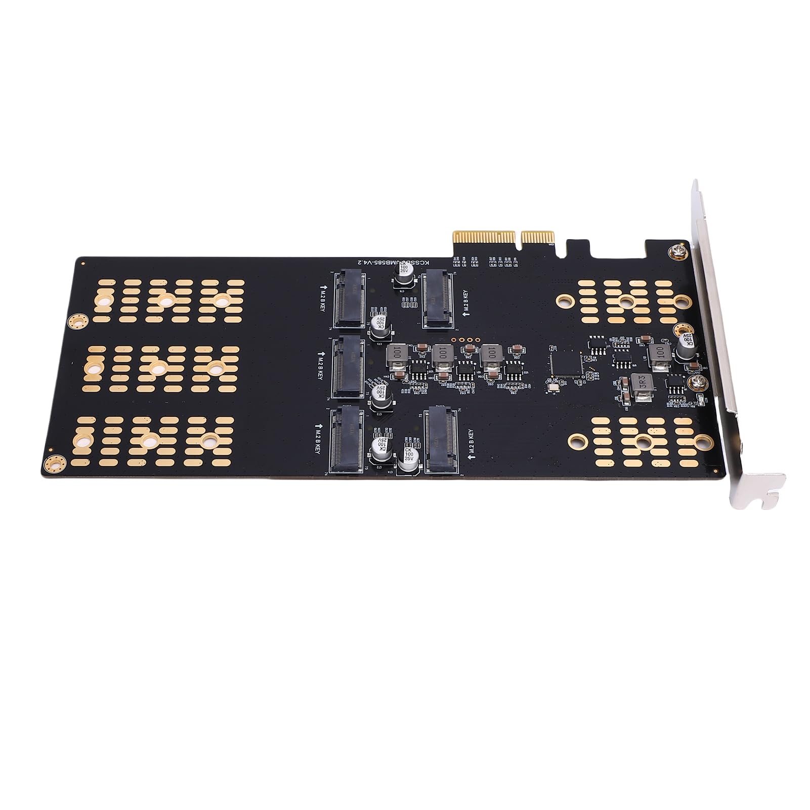 Ejoyous Adapter M.2 PCIe na M.2 SSD PCB Metalowa Karta rozszerzeń PCIe 5 Gniazd Obsługuje Dyski SSD 2280 2260 2242 2230 do Rozbudowy Pamięci Masowej Komputera Stacjonarnego i Przesyłania Danych