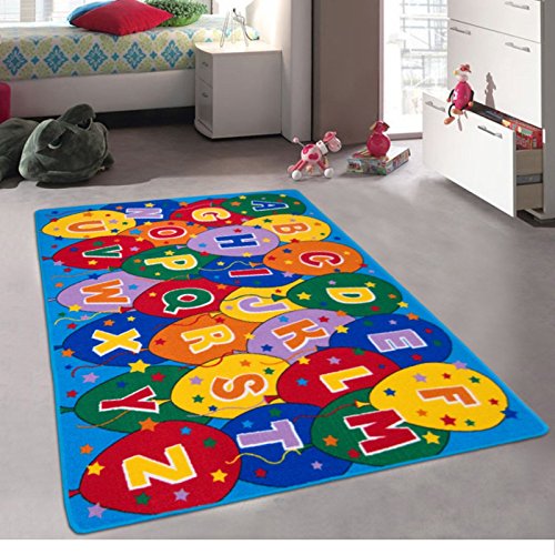 CR’s Kids Area Rug Alphabet Balloons Learning/ Playtime Carpet (8 Feet X 10 Feet)
