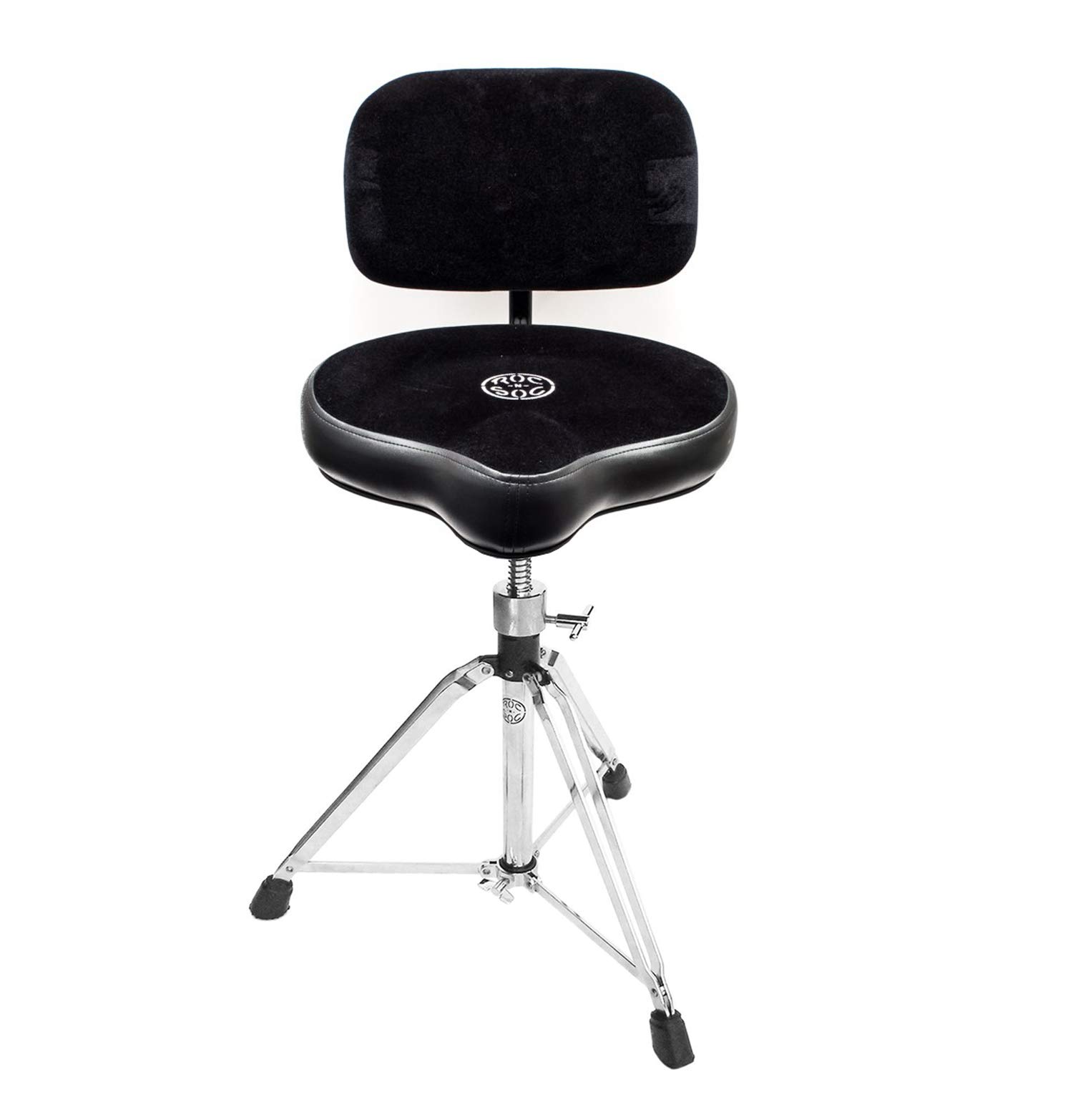 Roc n Soc BLACK Drum Stool Throne With Base And Back Rest