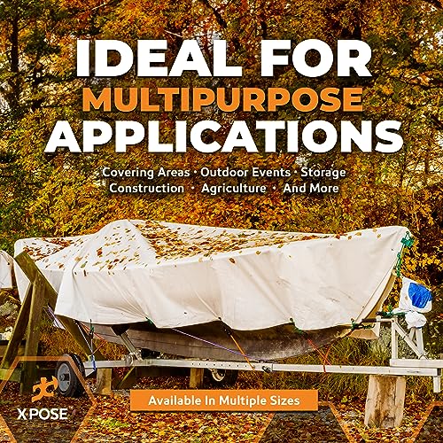 image for Heavy Duty White Poly Tarp 10' X 40' - Multipurpose Protective Cover -