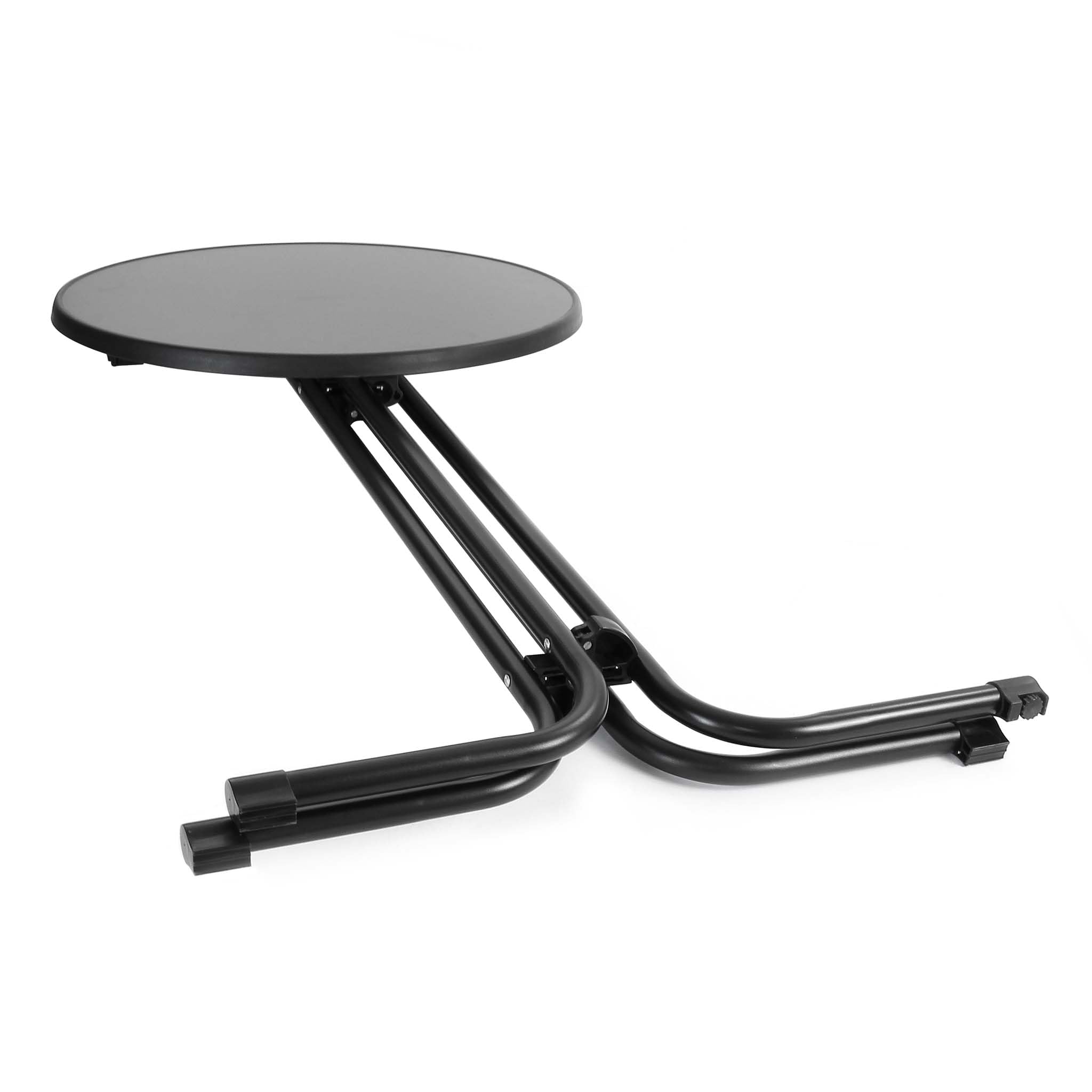 Mesa Bistro Plegable Negra Redonda Ø 80cm Mesa de pie para Interior/Exterior 110cm de Alto